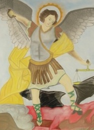 “St. Michael Conquers the Demon,” photo courtesy of The Art Therapy Program at Naval Hospital Camp Lejeune (NHCL)