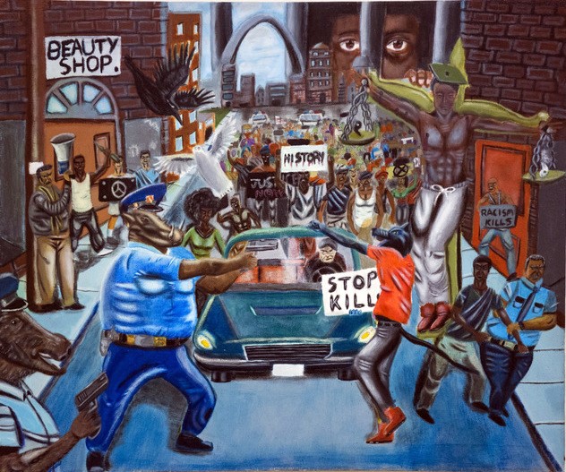 The removal of the painting “Untitled #1” by David Pulphus is the focus of the Capitol Hill controversy.