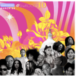 Designed image promoting the SheROCKS event in Washington, D.C., on March 25, 2023. The image includes photos of women artists of color against a brightly patterned background.